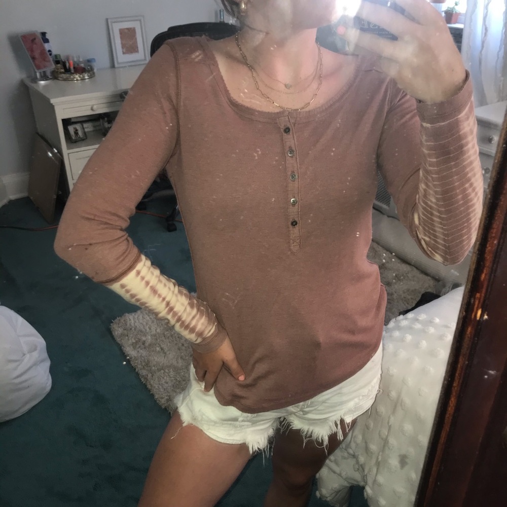 Burgundy Free People Long Sleeve